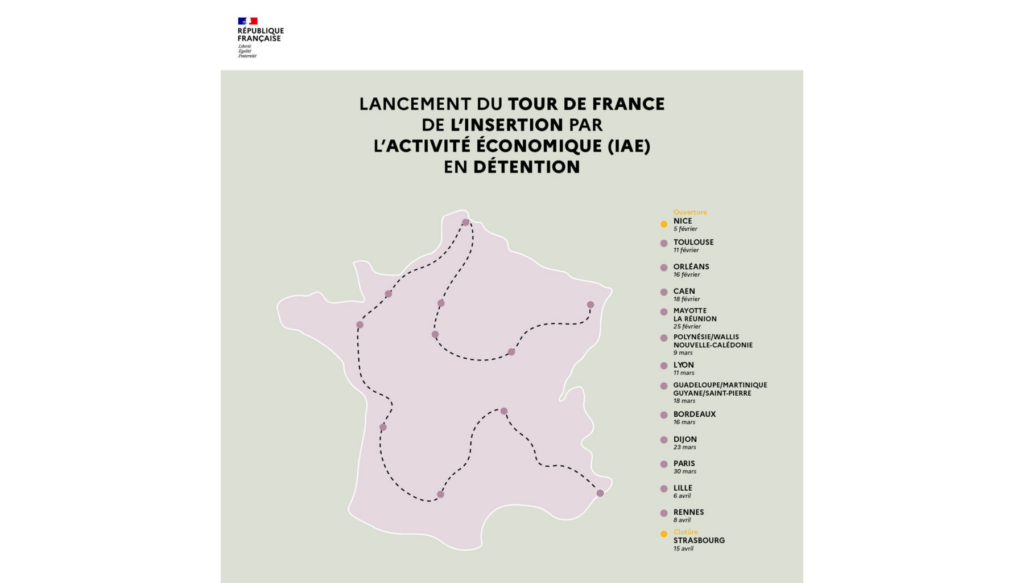Carte du tour de France de l'IAE en détention (avril 2021)